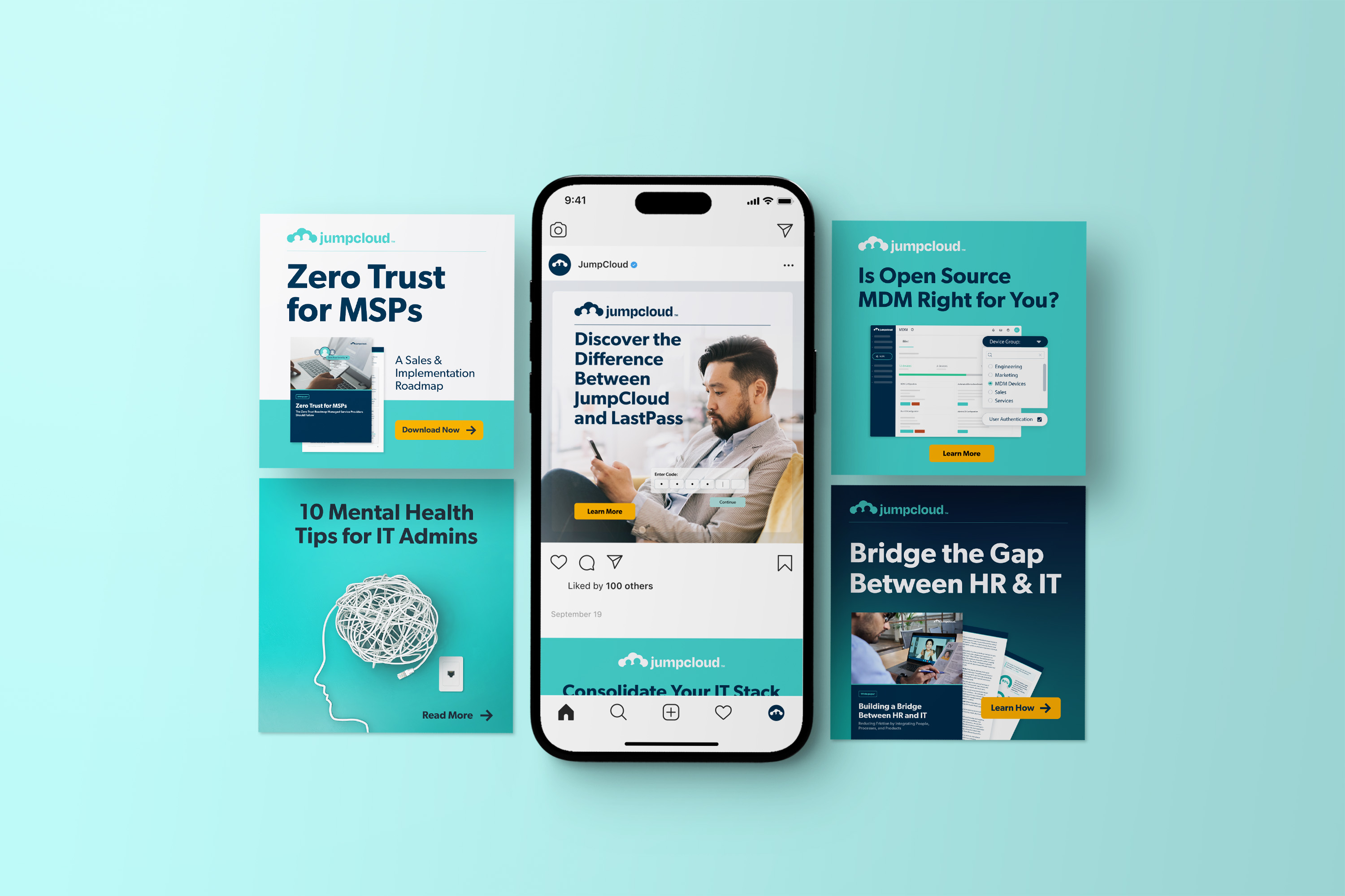 JumpCloud social media mockup