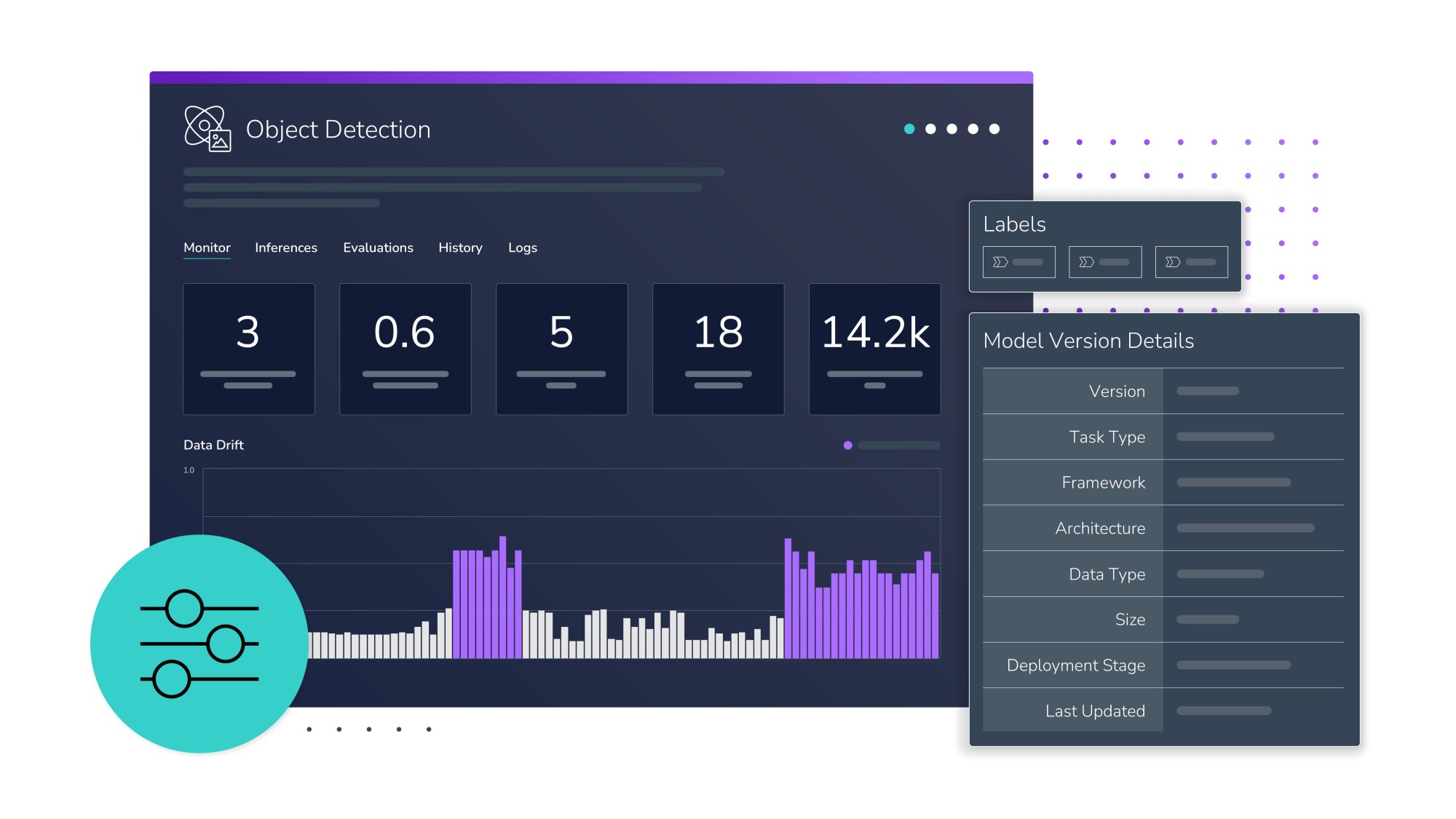Hero illustration of the object detection model dashboard