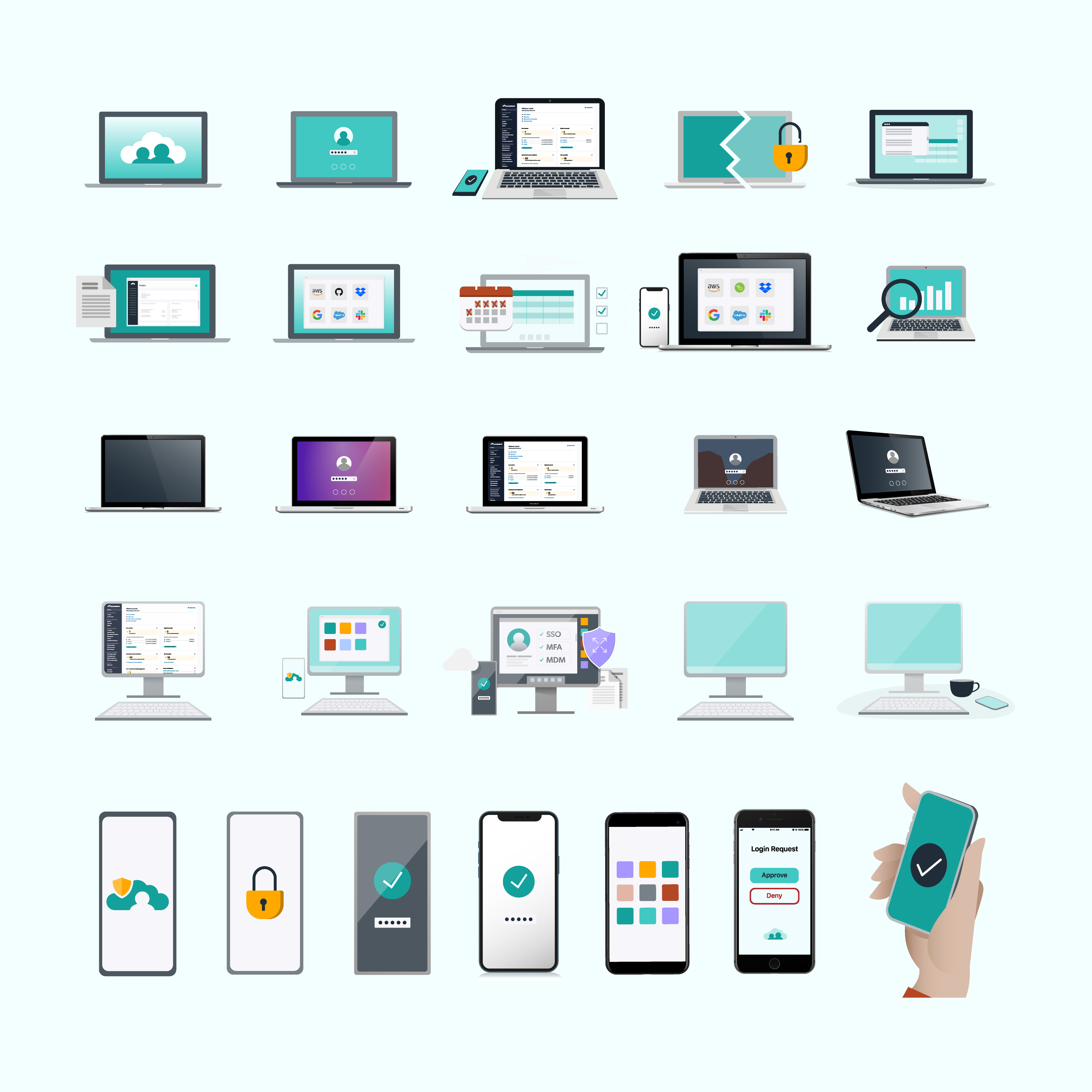 A set of device illustrations